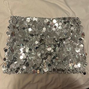 Edikted Sabina Sequin Low-Rise Mini Skirt